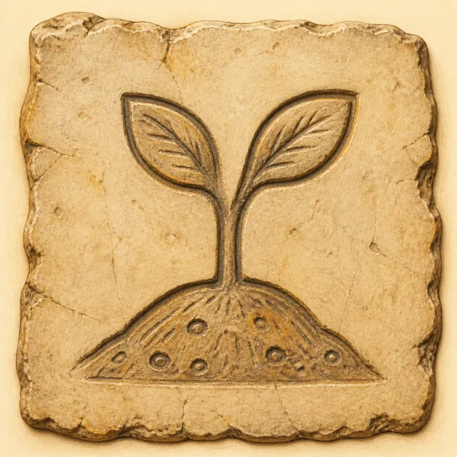 Ancient carved pictogram that became 土