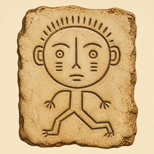 Ancient carved pictogram that became 页