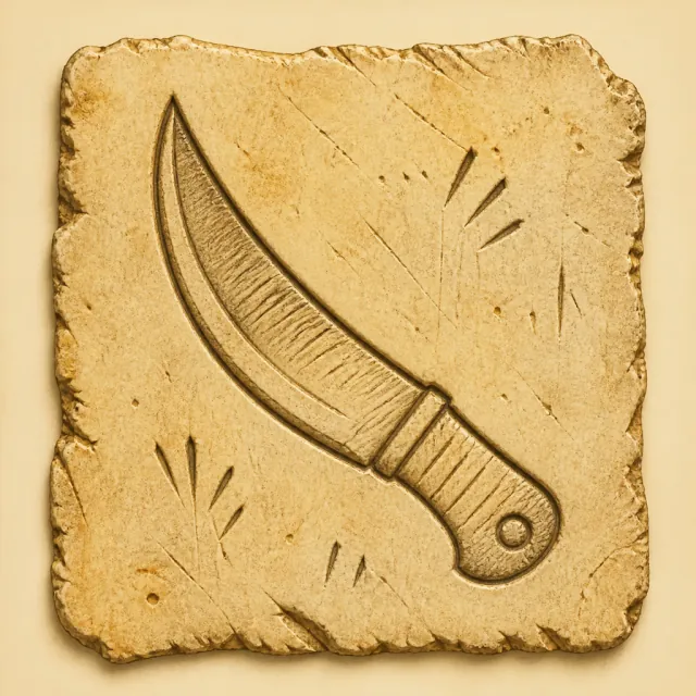 Ancient carved pictogram that became 刂