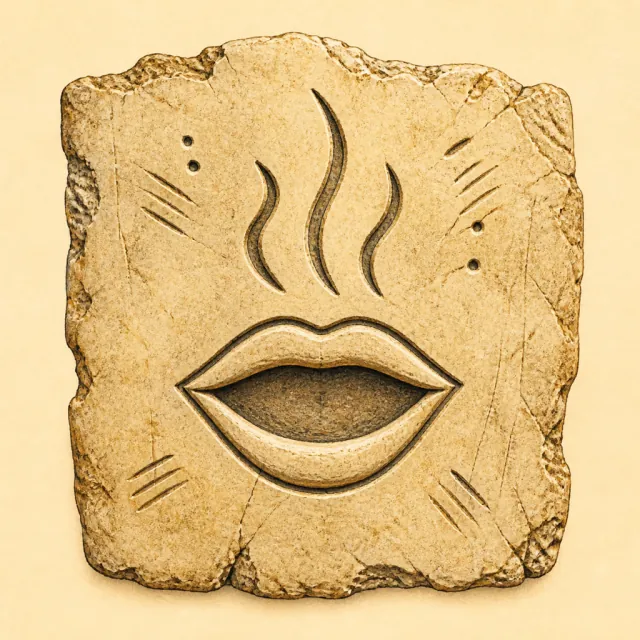 Ancient carved pictogram that became 讠
