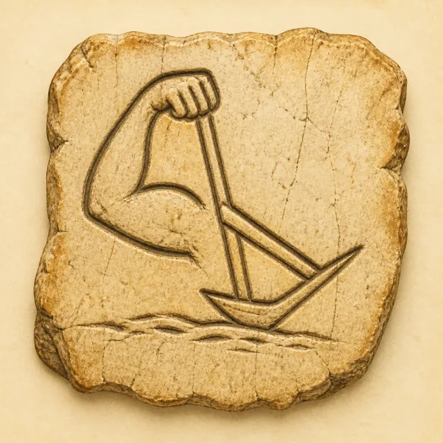 Ancient carved pictogram that became 力