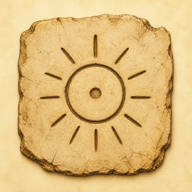 Ancient carved pictogram that became 日