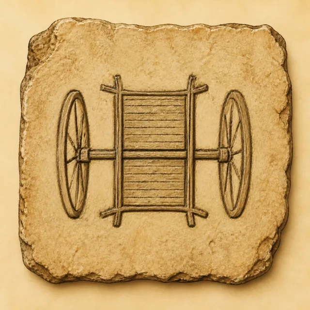 Ancient carved pictogram that became 车